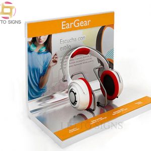 18 Years China Factory Custom Counter Top Earphone Stand Acrylic Headphone Headset Retail Display