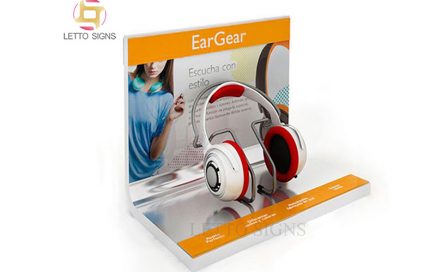 18 Years China Factory Custom Counter Top Earphone Stand Acrylic Headphone Headset Retail Display