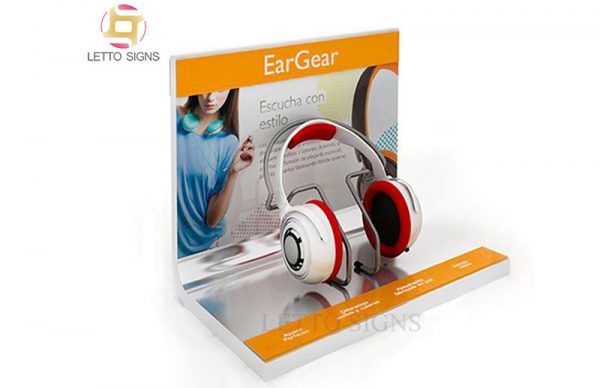 18 Years China Factory Custom Counter Top Earphone Stand Acrylic Headphone Headset Retail Display