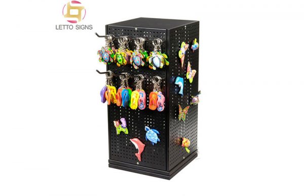 18 Years Factory Custom Counter Top Pegs Hooks Spinning Rotating Gifts Keychain Metal Dispaly Stands