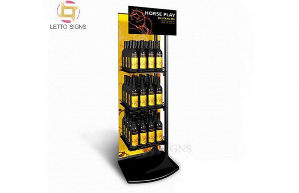 18 Years Factory Pop Pos Retail Store Supermarket Floor Metal And Wood Commercial Wine Display Racks