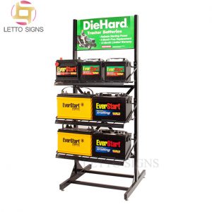 18 Years Factory Retail Store POP POS Flooring Wire Metal Storage Battery Display Rack