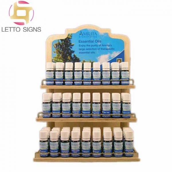 18 Years China Factory Custom Counter Top Retail Wooden Essential Oil Display