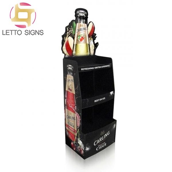 18 Year Custom Beverage Beer Bottle Liquor Wine Paper Display Product Retail Store POS Floor Shelf Cardboard Display Rack