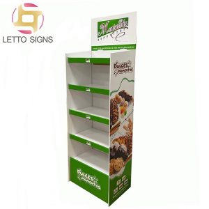 18 Years Factory Custom Floor Corrugated Paper Cardboard Bakery Retail Store Bakery Bread Display Rack