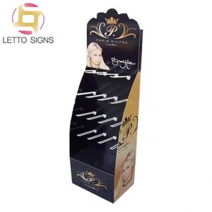 18 Years Factory Custom Floor Shop Store Corrugated Paper Cardboard Wig Hair Extension Retail Display Racks