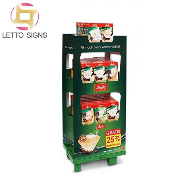 18 Years Factory Custom Promotion Pop Pos Retail Store Food Coffee Stackable Floor Cardboard Half 14 Quarter Pallet Display