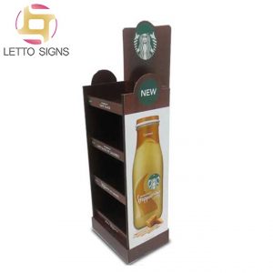 18 Years Factory Custom Promotional Pop Pos Retail Store Floor Corrugated Paper Cardboard Coffee Display Stand