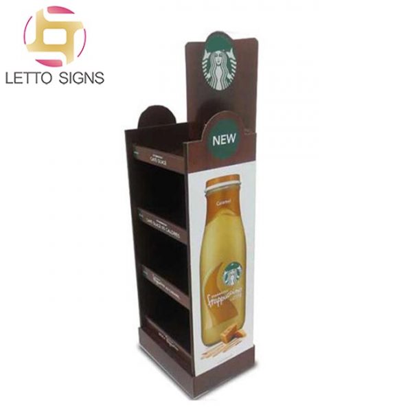 18 Years Factory Custom Promotional Pop Pos Retail Store Floor Corrugated Paper Cardboard Coffee Display Stand
