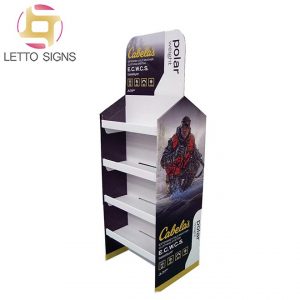 18 Years Factory Custom Promotional Pos Pop Floor Corrugated Paper Cardboard Sports Clothes Display Stand For Shop