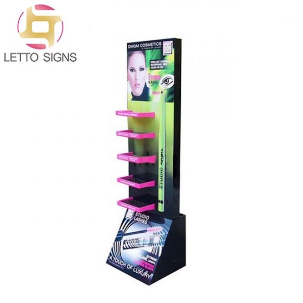 18 Years Factory Foldable Corrugated Cardboard Floor Retail Store Lashes Makeup Cosmetics Paper Display Rack