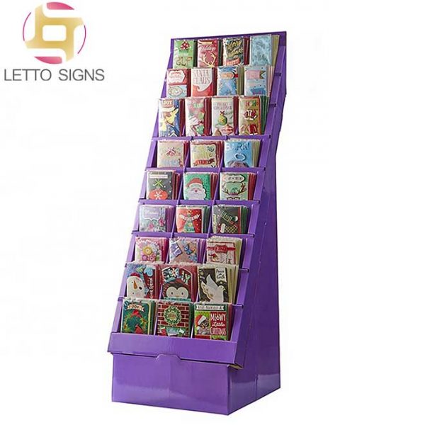 18 Years Factory Merchandising Pop Pos Retail Shop Store Floor Corrugated Paper Cardboard Christmas Greeting Card Display Stand