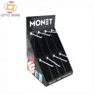 18 Years Factory Pop Pos Corrugated Pdq Paper Cdu Cardboard Other Mobile Phone Accessories Counter Display Unit With Hooks Pegs