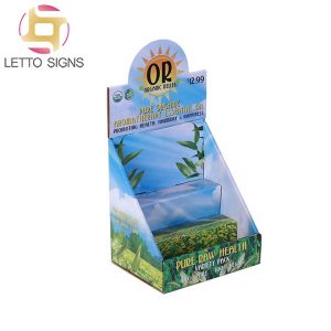 18 Years Factory Promotional Pop Pos Retail Store Table Counter Top Corrugated Paper Cardboard Essential Oil Stand Display