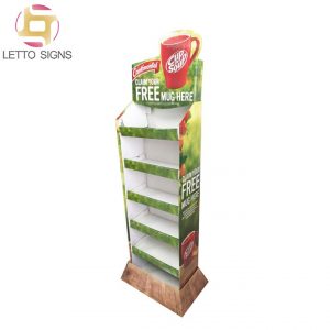 Advertising Product Retail Store Pop Pos Floor Corrugated Paper Cardboard Tea Cup Display Rack