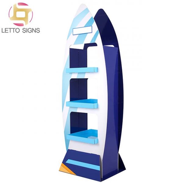 Marketing Custom Promotional Retail Store Floor Cardboard Corrugated Paper Surfboard Display Rack