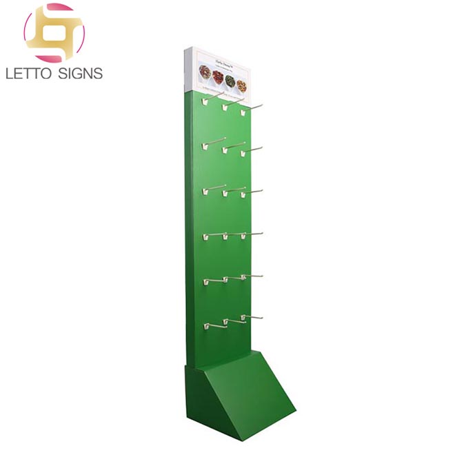 Products Retail Shop Store Hooks Pegs Hanging Floor Corrugated Paper Cardboard Tea Display 3